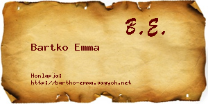 Bartko Emma névjegykártya